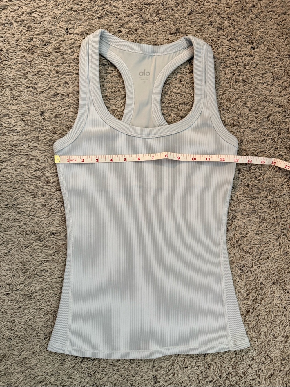 Alo Yoga Light Gray Ribbed  Tank Top XS - Picture 4 of 6